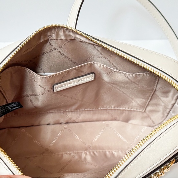 Michael Kors Jet Set Iten Chain Crossbody Bag Light Cream Multi Exotic Hair Calf - Picture 10 of 16